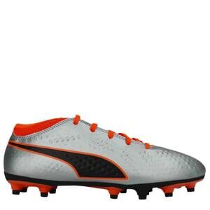 NEW PUMA kids one 4 syn fg jr shoes in puma silver/shocking orange/puma black